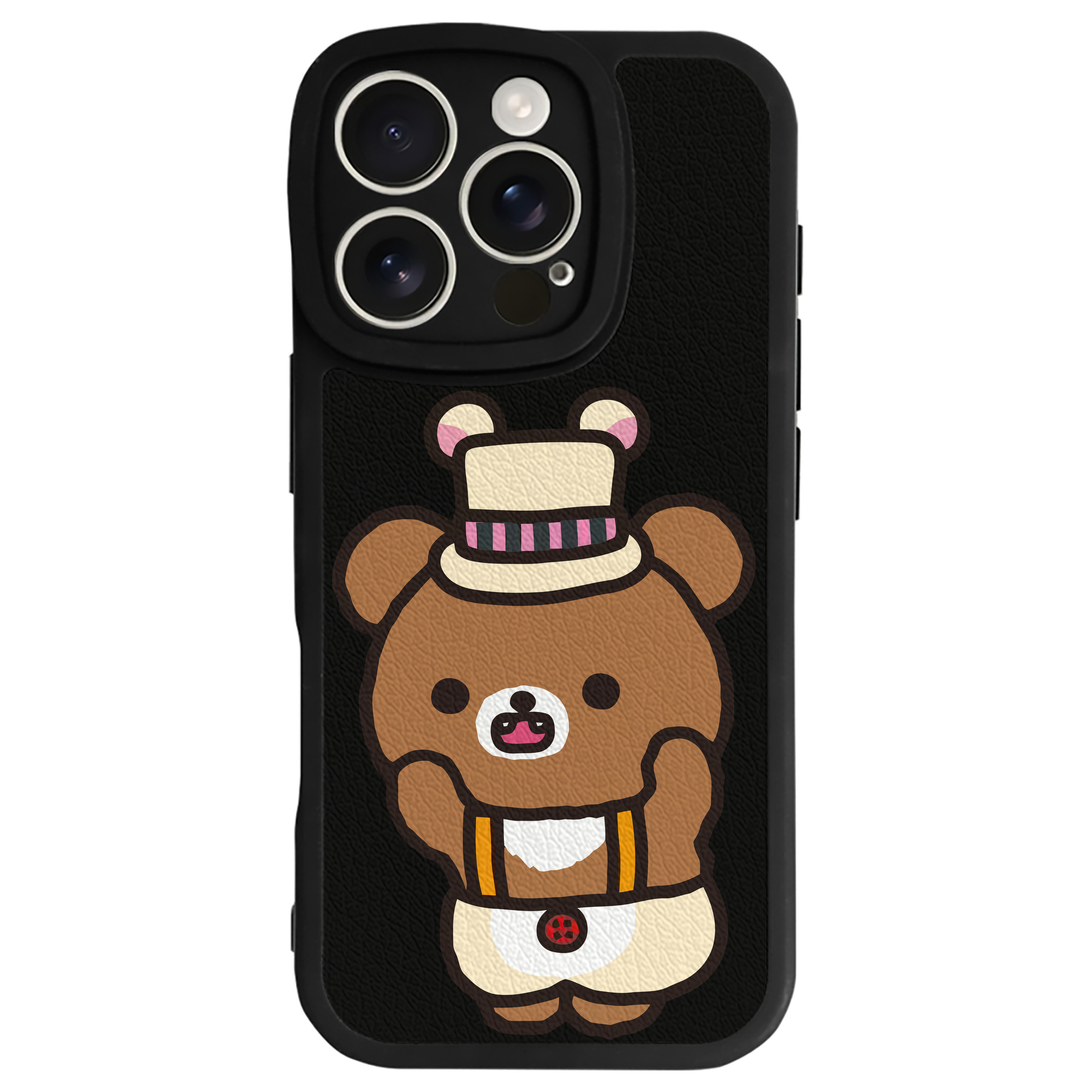 （画像用） リラックマ リラックマ キイロイトリ Rilakkuma Korilakkuma Kiiroitori 【iPhone 16シリーズ対応】シリコンスマホケース（レザー調） 材質：シリコン